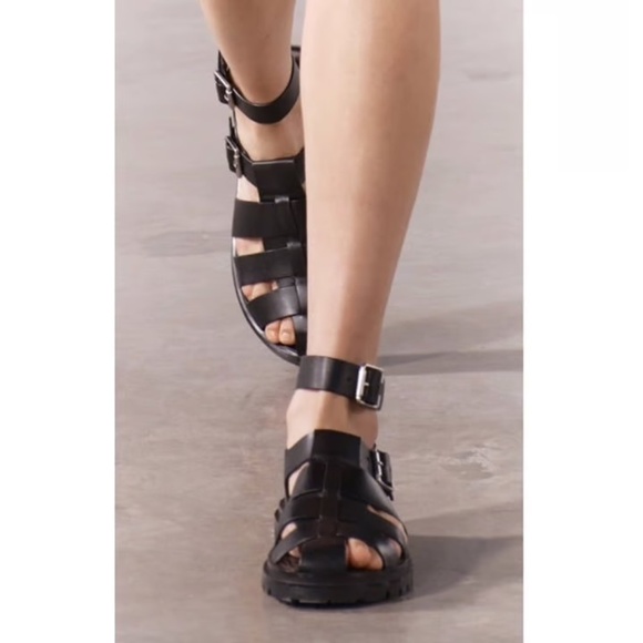 Zara Leather Fisherman Sandals. Size 37/6.5 NWT - Picture 1 of 4